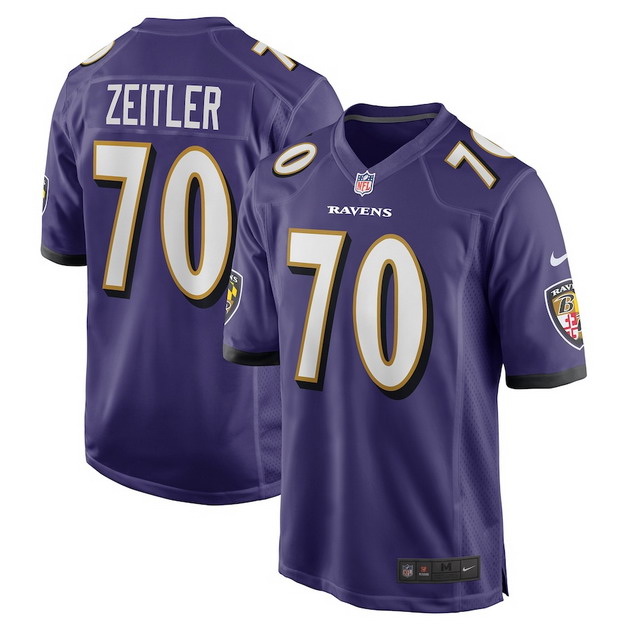 mens nike kevin zeitler purple baltimore ravens game jersey